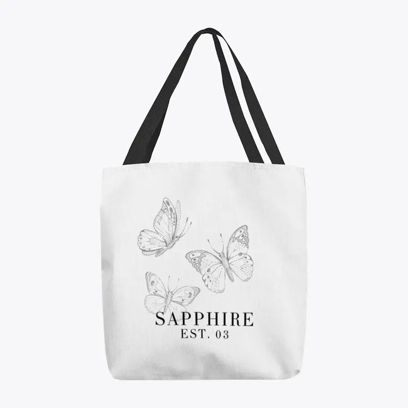 SAPPHIRE butterflies tote bag